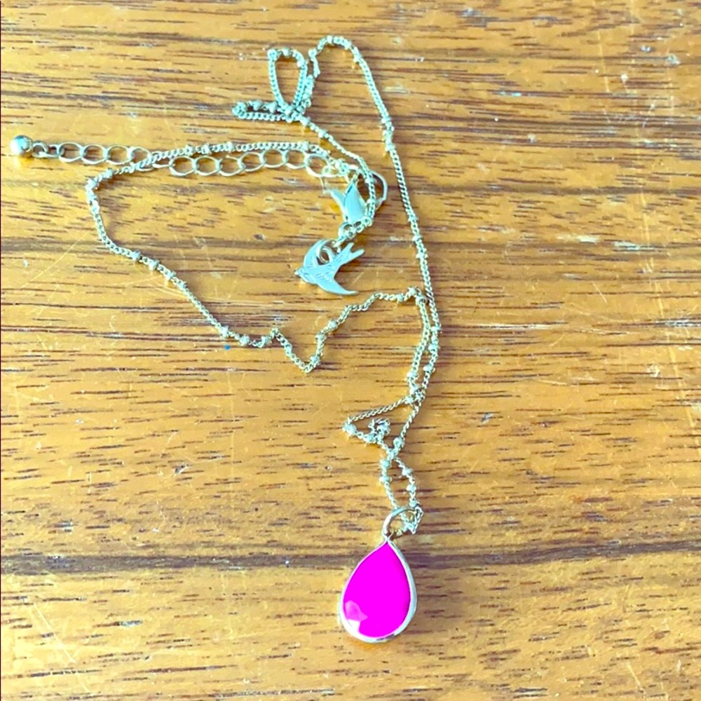 Faceted Teardrop Pendent Necklace